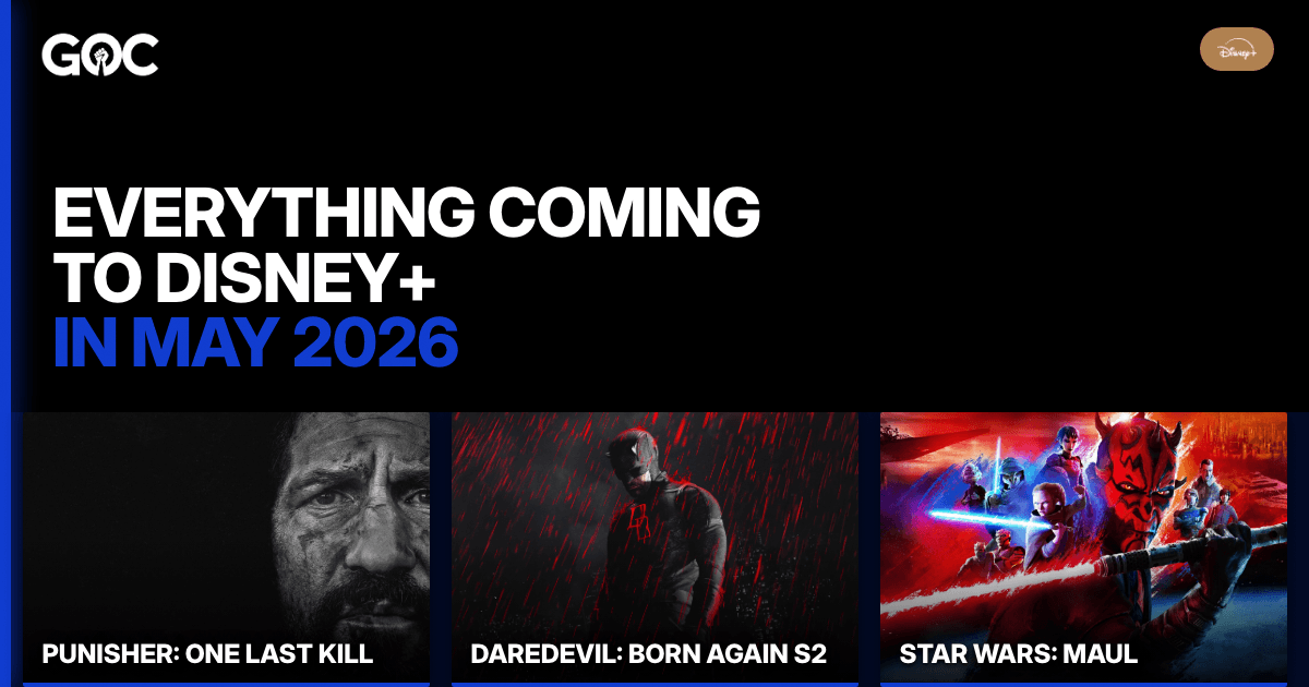 Everything coming to Disney+ in May 2026 thumbnail with marquee shows.