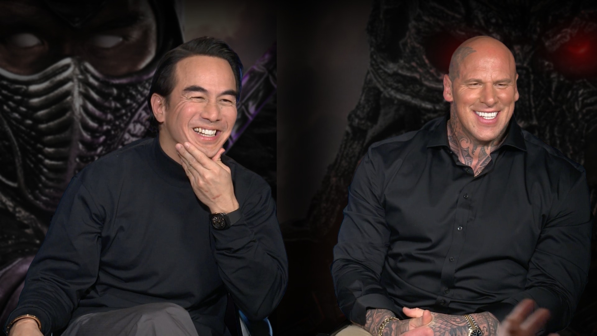 Joe Taslim and Martyn Ford on Mortal Kombat II press day